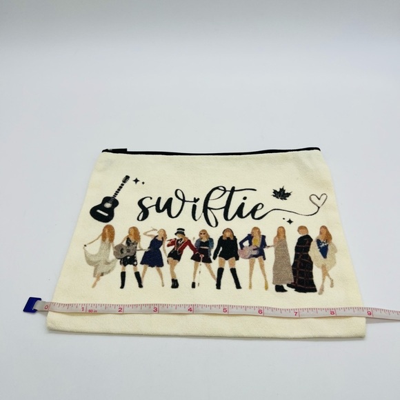 Taylor Swift Swiftie Cosmetic Bag - Cream and Black 9” X 7” - Picture 3 of 6